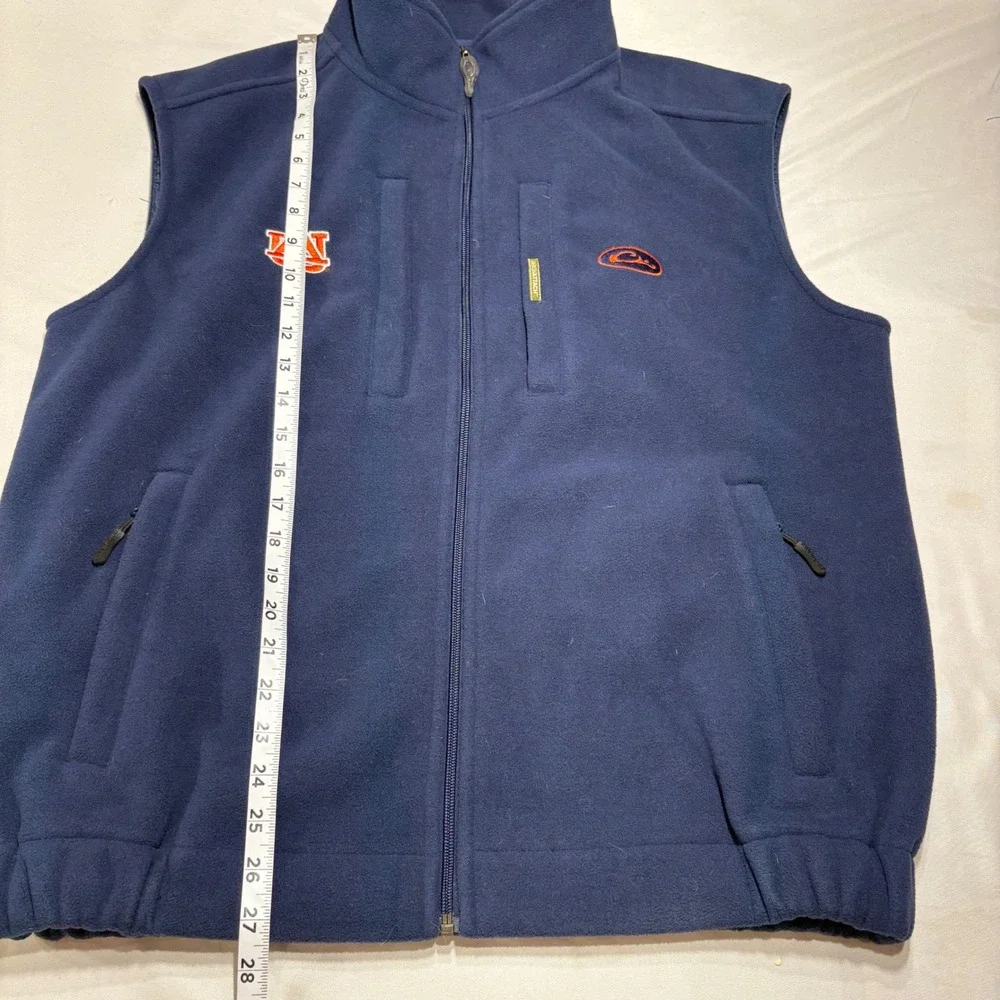 Drake Auburn Tigers Vest Mens Large Navy Blue Fleece Magnattach Pockets Gorpcore